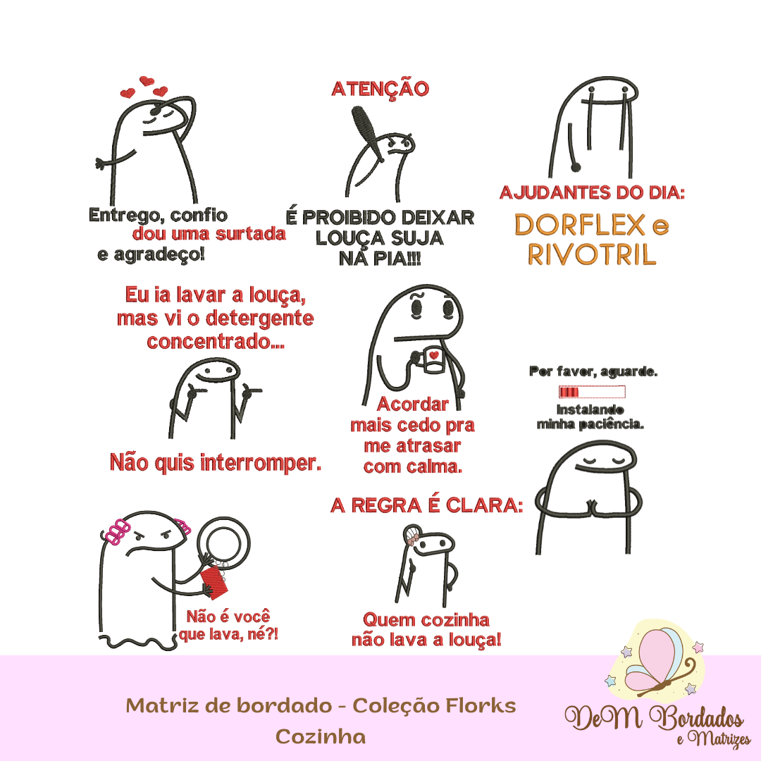 Matrizes de bordado - Coleção Florks Cozinha