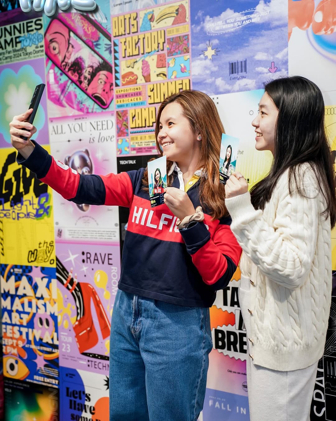 Guests using an AI photo booth for branded event content