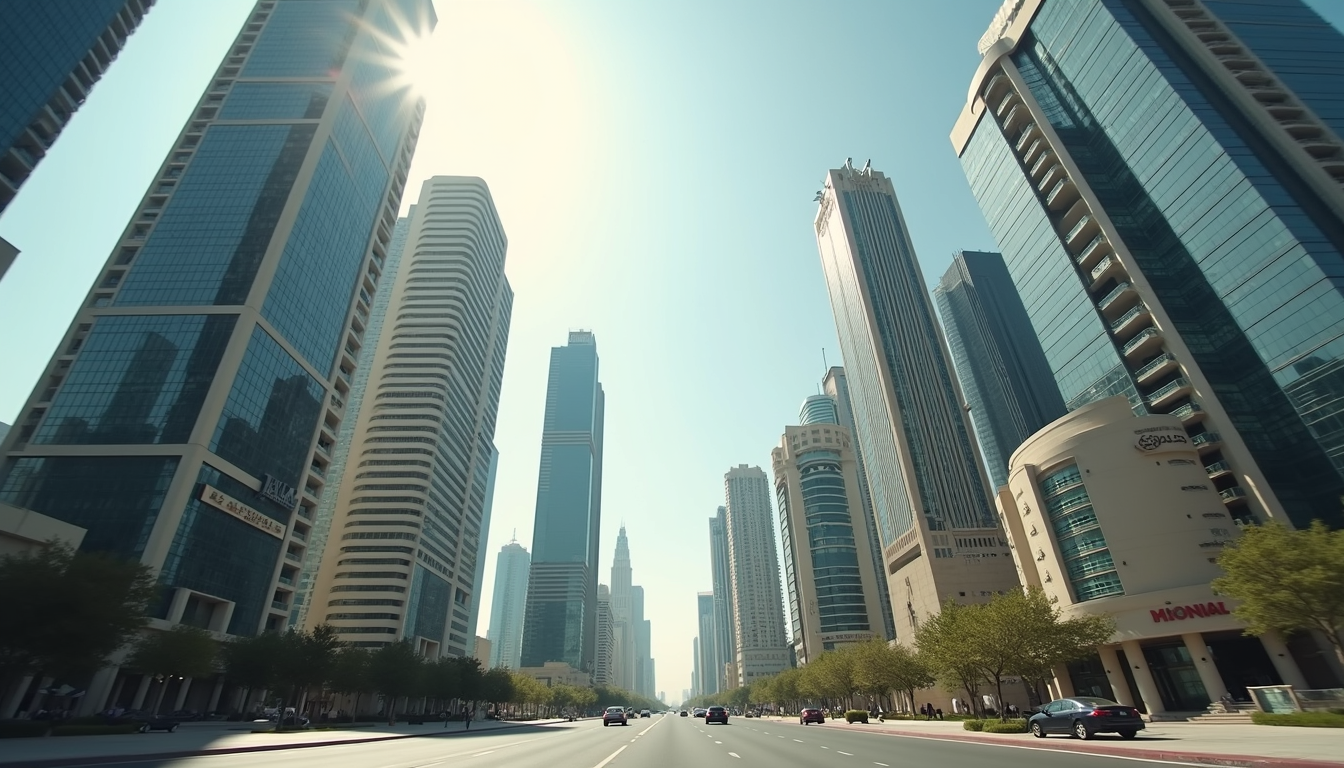 Dubai business district skyline representing the UAE events and exhibitions market for AI photo booths