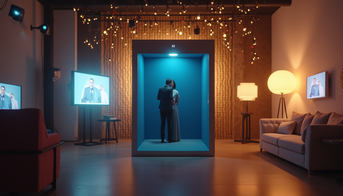 AI photo booth activation at a Chicago corporate event with guests using generative AI technology by PONS.ai