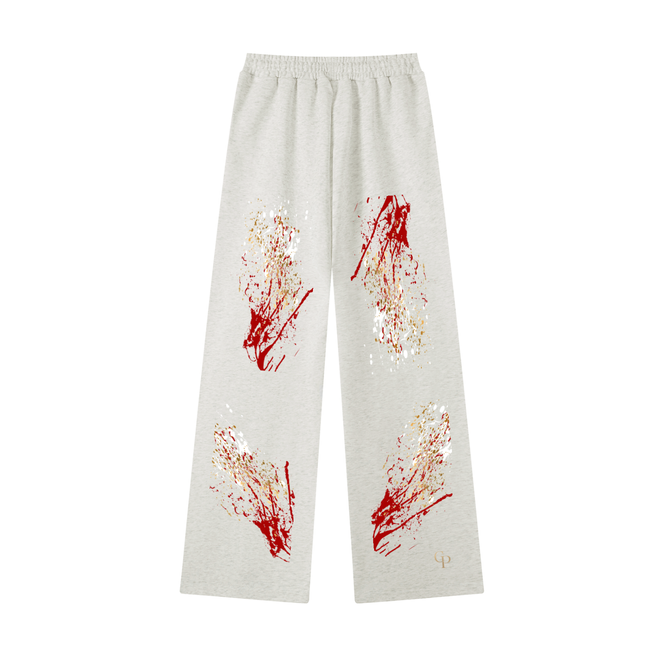 White Straight-Leg Sweatpants