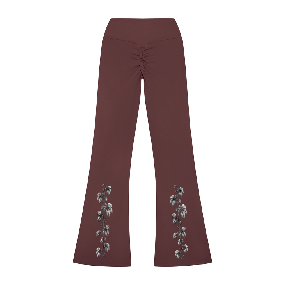 Brown High Rise Flared Leggings