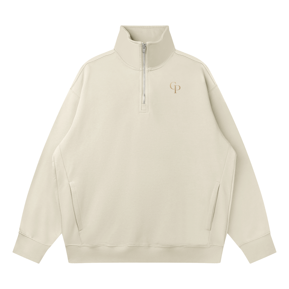 Light Beige GP Quarter-Zip Sweatshirt