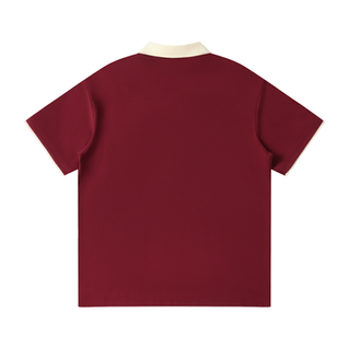 Red Raglan Polo Back