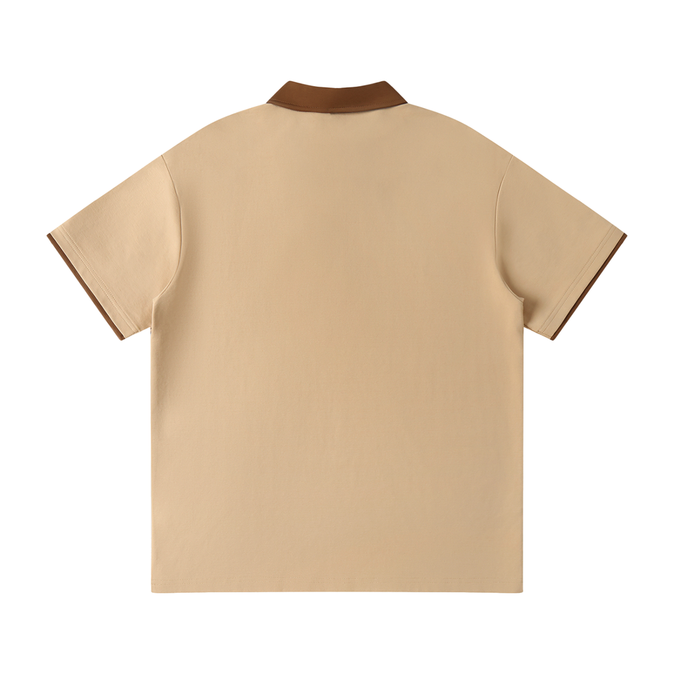 Light Brown Raglan Polo Back