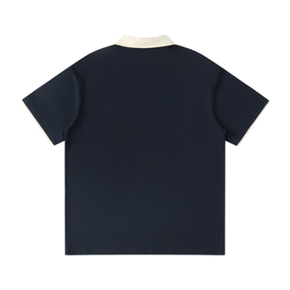Black Raglan Polo Front