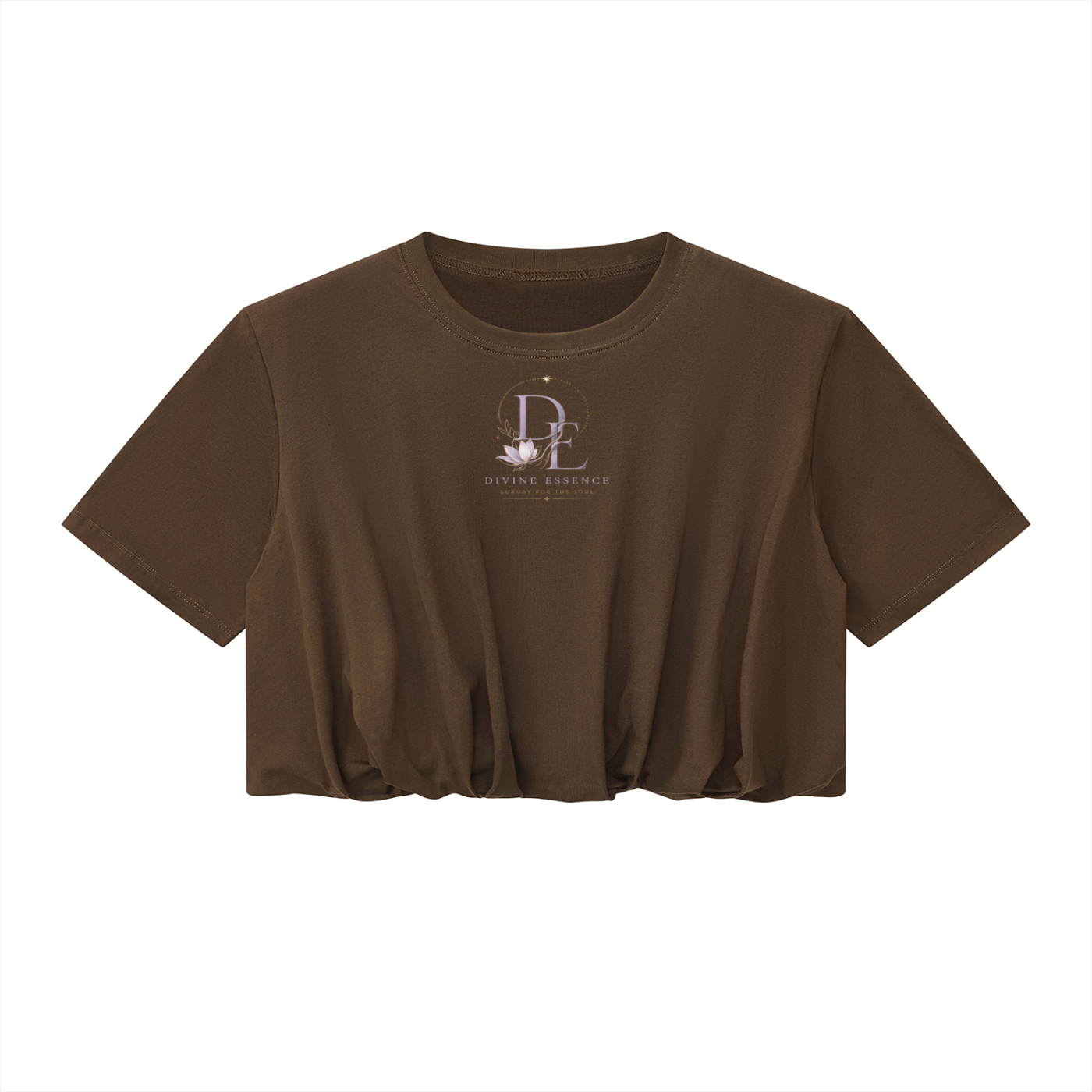 D.E. "Luxury For The Soul": Women’s Crop Bubble Hem T-Shirt