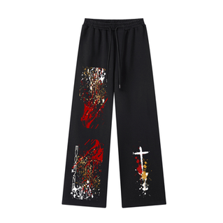 Black Straight-Leg Sweatpants