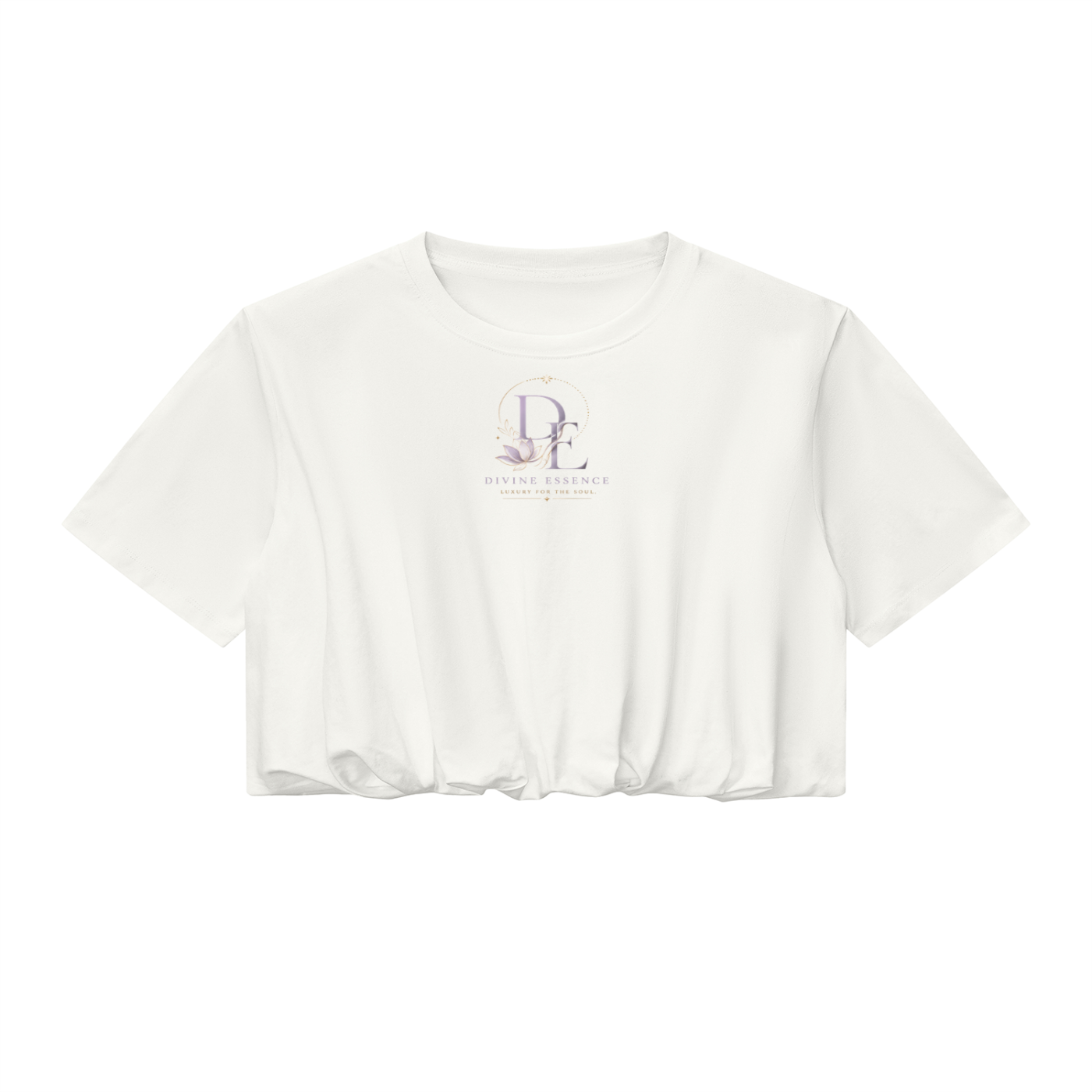 D.E. "Luxury For The Soul": Women’s Crop Bubble Hem T-Shirt