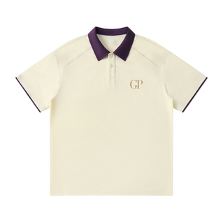 Off White Raglan Polo Front