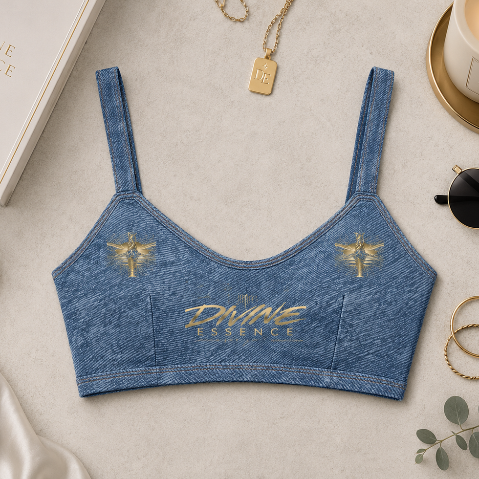 Divine Essence™ Luxe Gold Sports Bra Front View