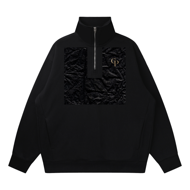 Black Quarter-Zip Sweatshirt