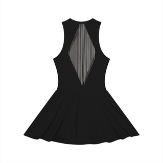 Black Ruched Zip Dress