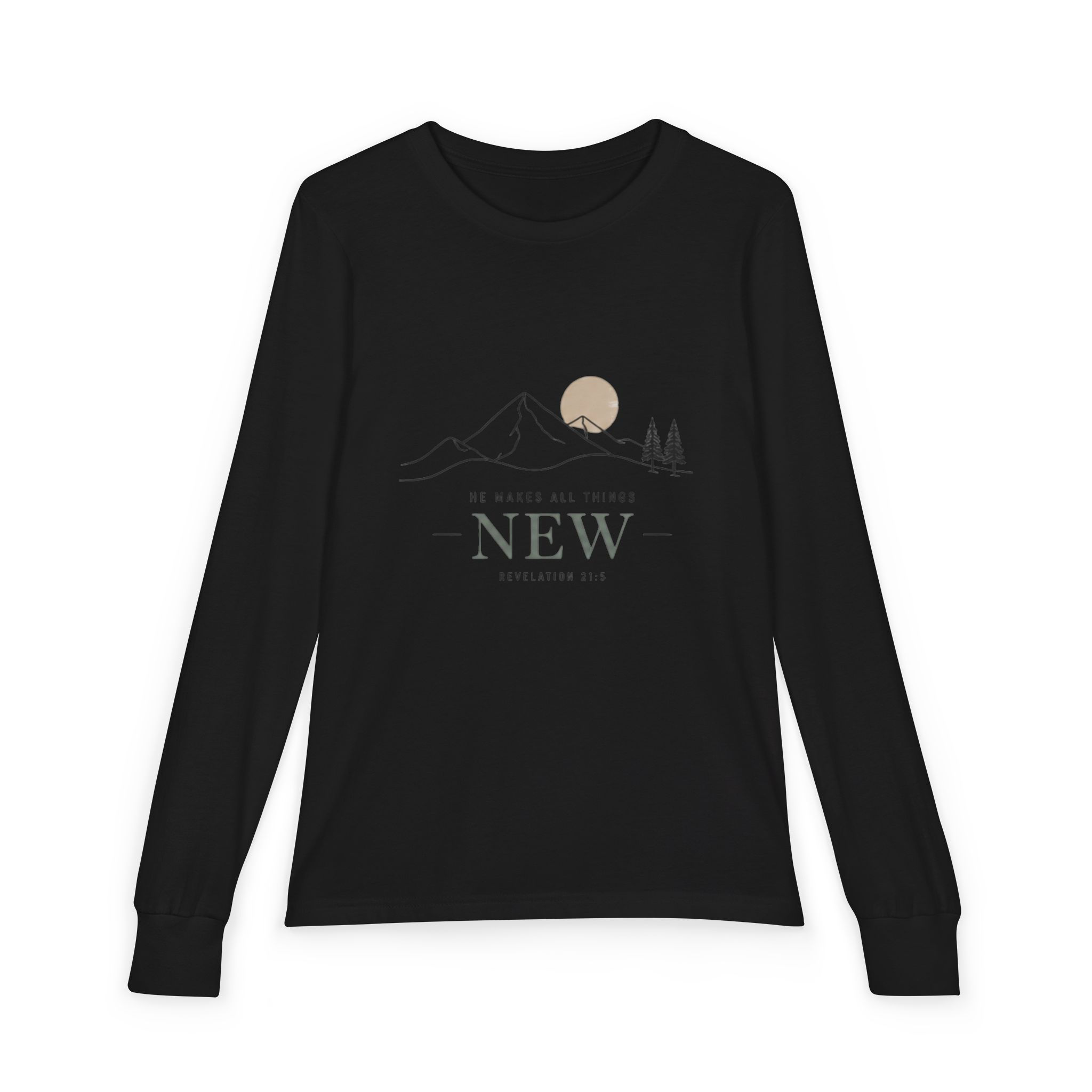 'New' Mountain Graphic & Back Youth Long Sleeve Tee -