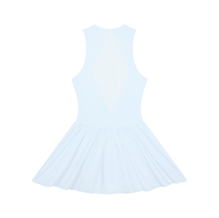 Light Blue Ruched Zip Dress
