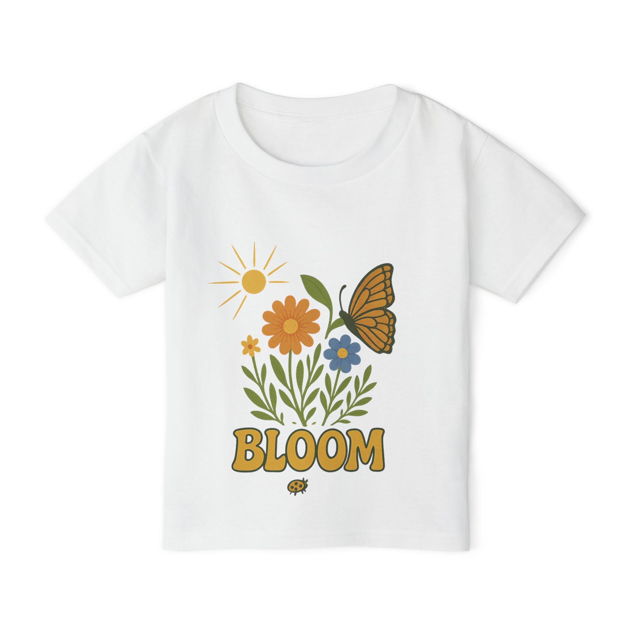 Blooming Butterfly Toddler T-Shirt | Cute Spring Tee for Kids, Floral Design,