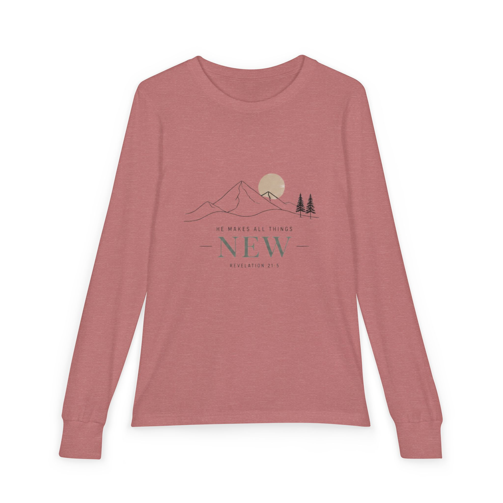 'New' Mountain Graphic & Back Youth Long Sleeve Tee -