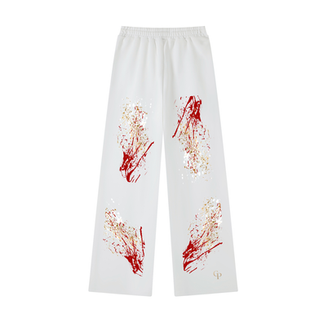 White Straight-Leg Sweatpants