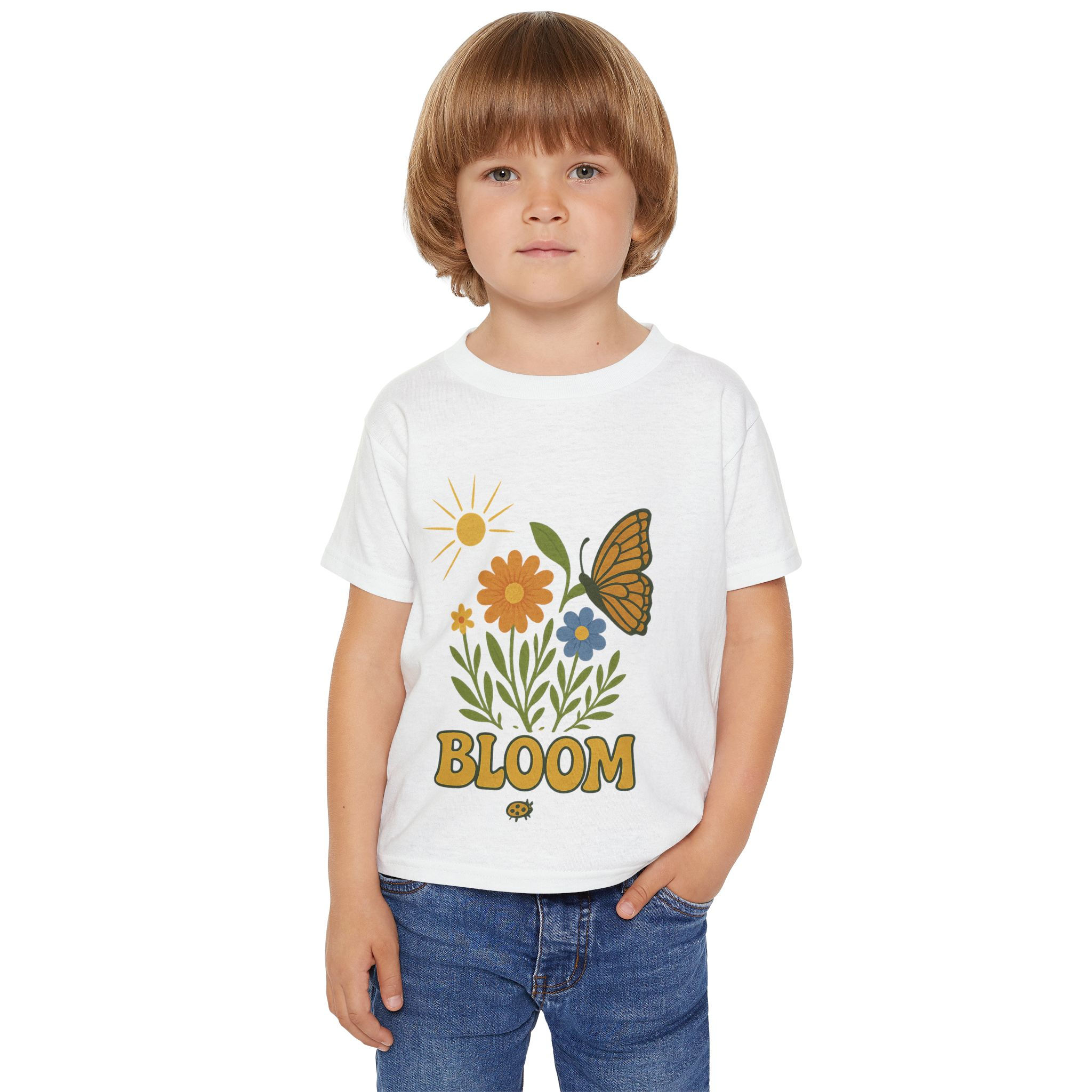 Blooming Butterfly Toddler T-Shirt | Cute Spring Tee for Kids, Floral Design,
