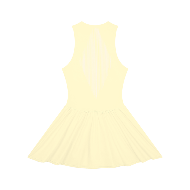 Yellow Ruched Zip Dress