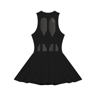 Black Ruched Zip Dress