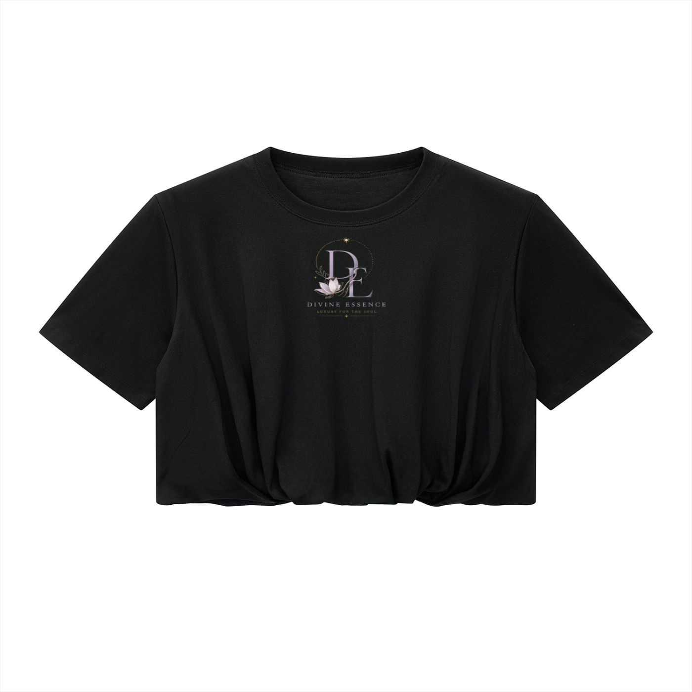 D.E. "Luxury For The Soul": Women’s Crop Bubble Hem T-Shirt