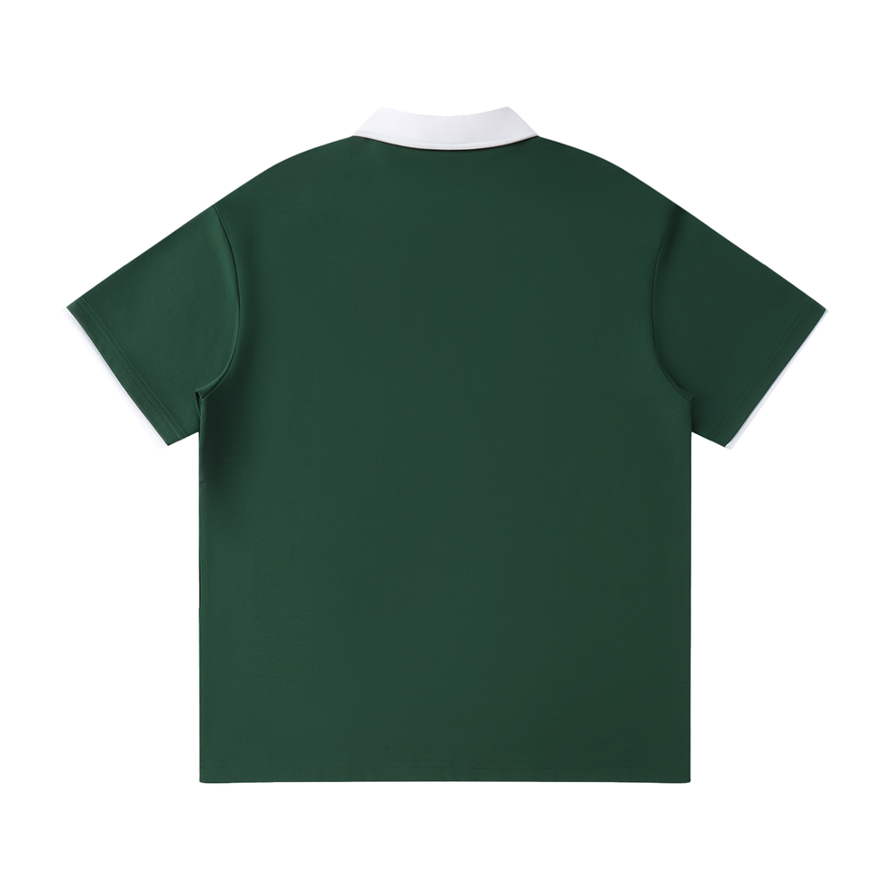 Green Raglan Polo Back