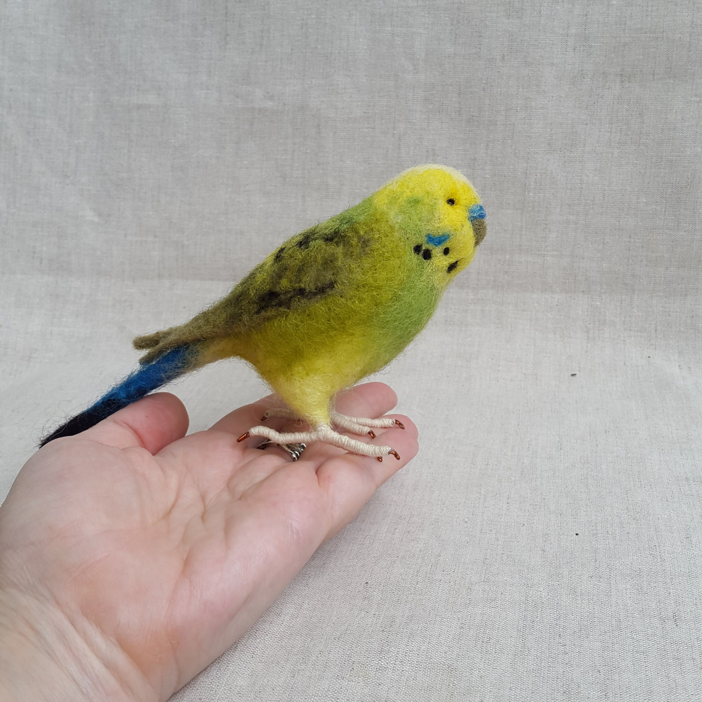 Needle felted birds, Felted birds Green parrot Needle felted toys Handmade
