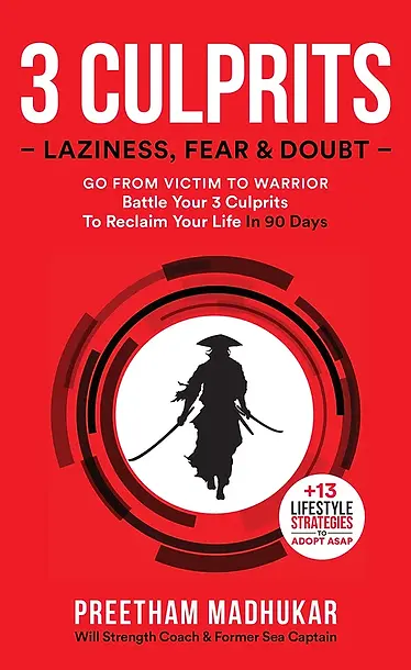 3 CULPRITS, Laziness, Fear & Doubt, Book By Capt. Preetham Madhukar, Founder Skills Beyond Education Bangalore