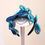 Thumbnail: Felt flower hairband- Shades of blues