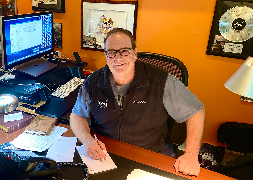 Mike Flecker at his desk