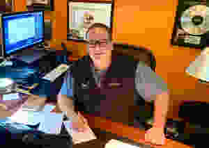 Mike Flecker at his desk