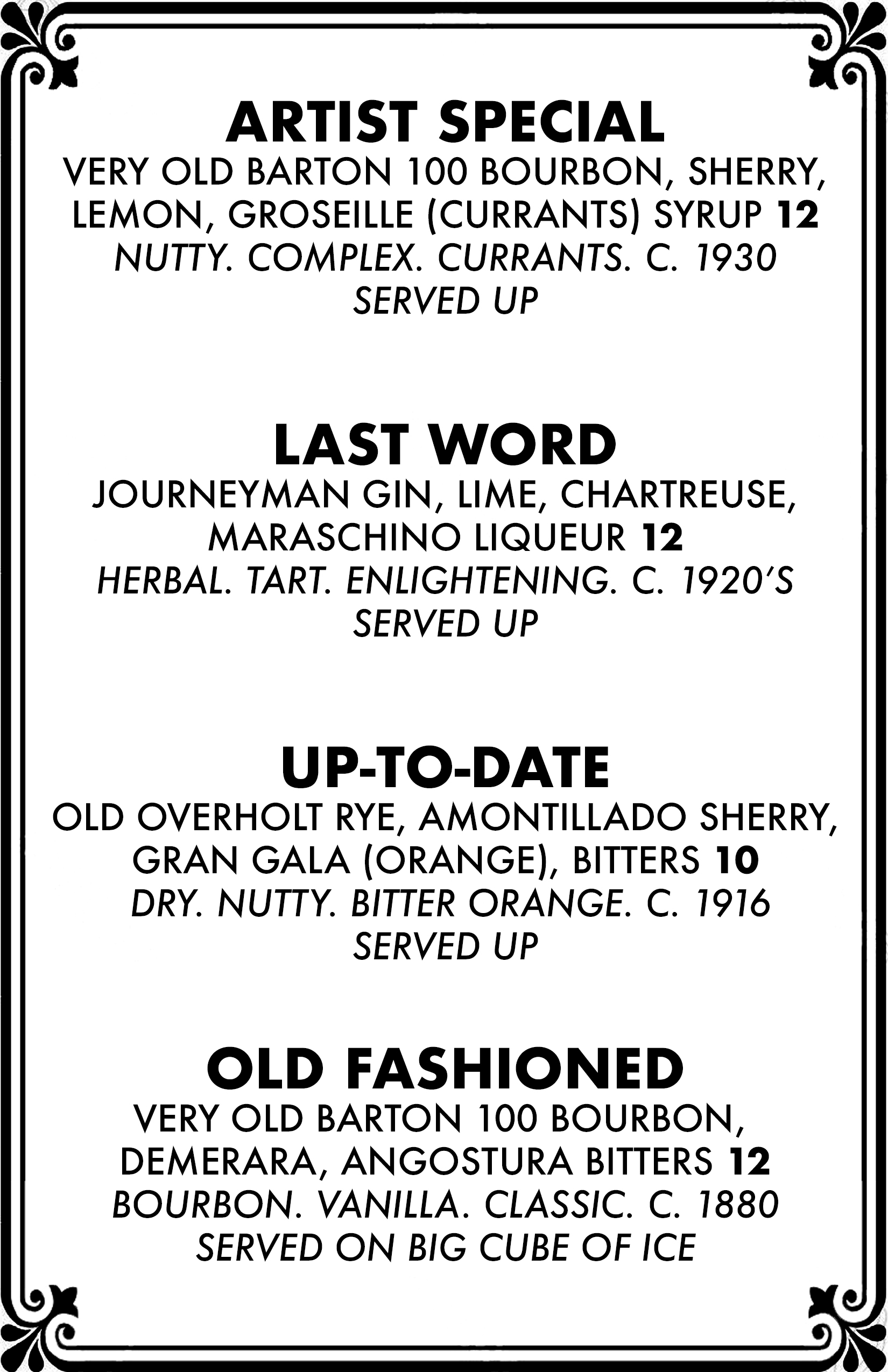 Cocktail menu 3 of 4