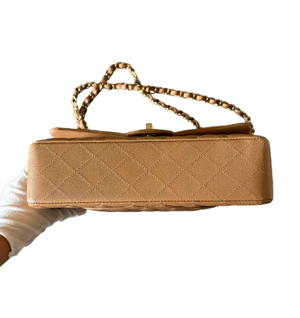 Thumbnail: Chanel Dark beige caviar medium flap