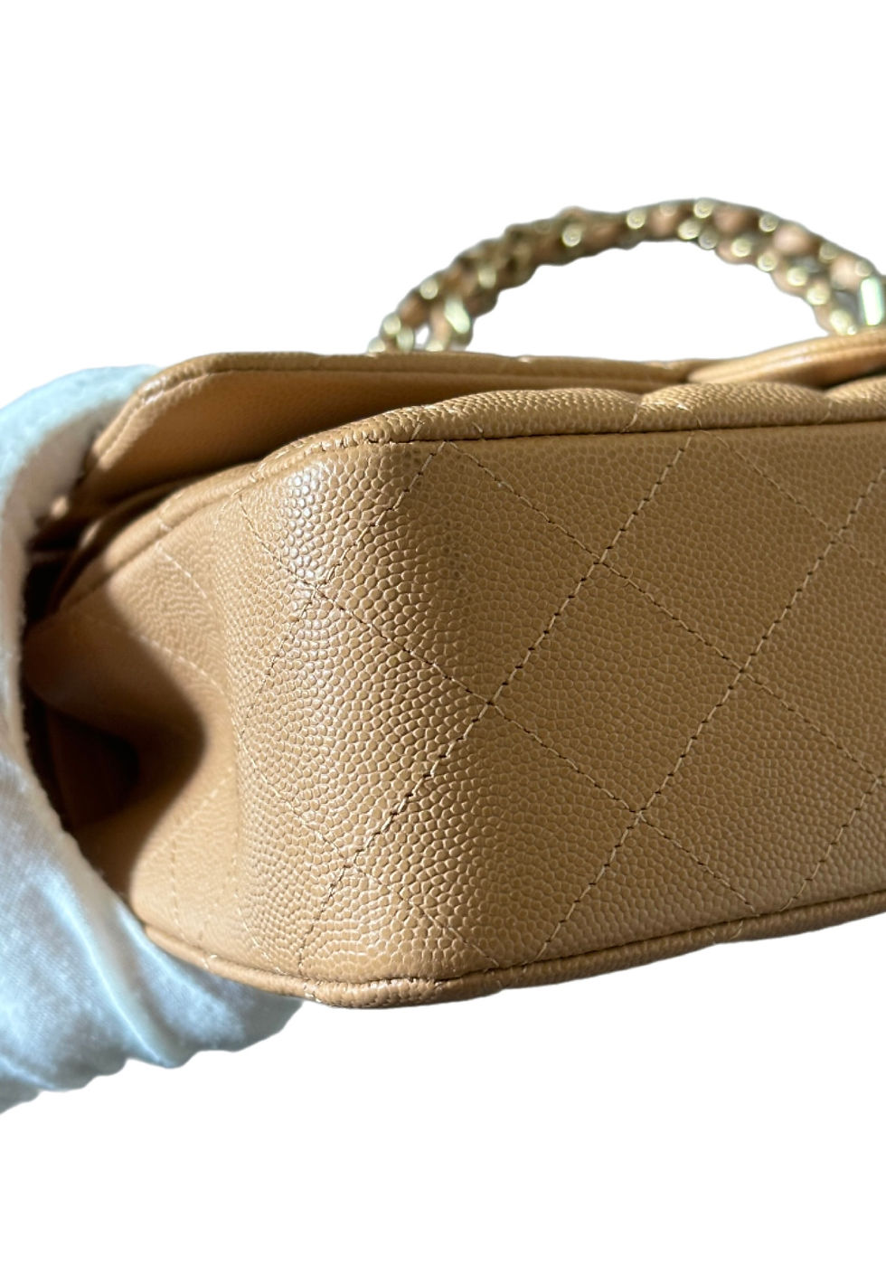 Thumbnail: Chanel Dark beige caviar medium flap