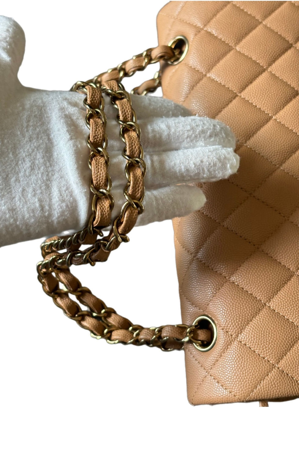 Thumbnail: Chanel Dark beige caviar medium flap