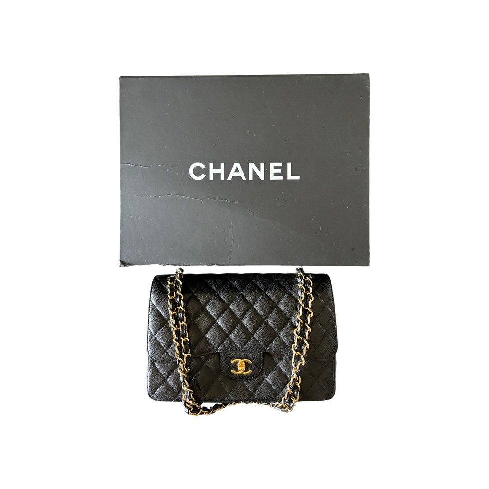 Thumbnail: Chanel Caviar Black Classic Large Flap