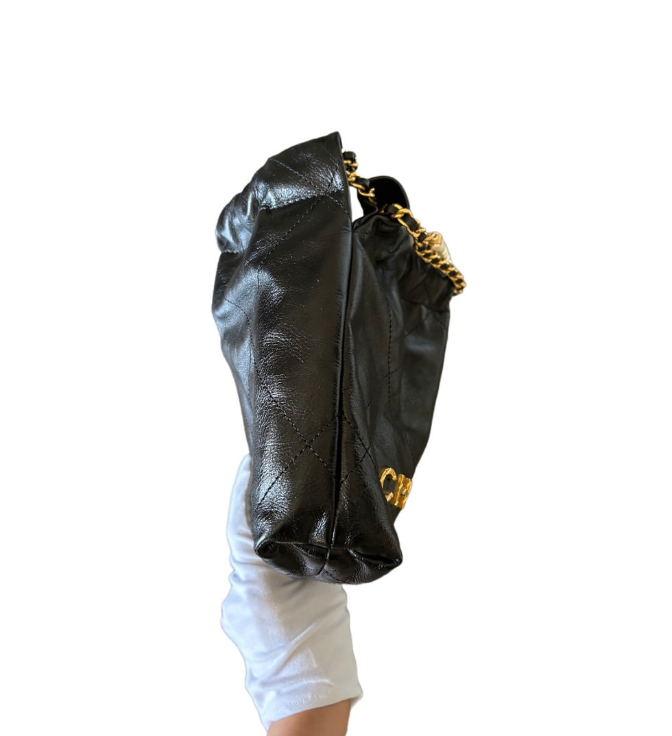 Thumbnail: Chanel mini 22 calfskin quilted pearl black