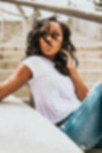 relaxed hair model posing