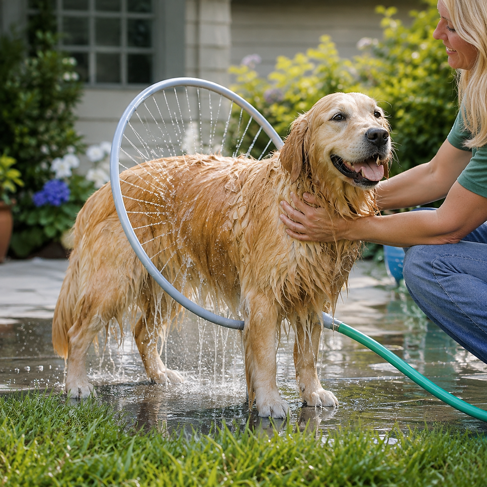 Thumbnail: Dog Shower Bathing Ring with Circular Water Gun