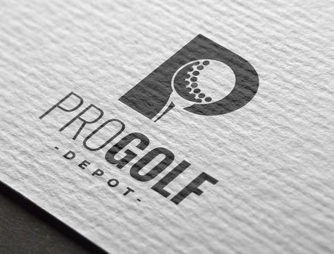 Bold logo for a golf store, combining a golf ball and letter P into a clean monogram.