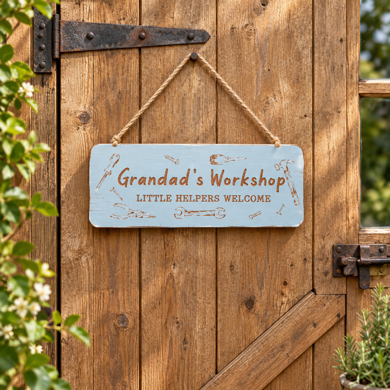 Chunky Engraved Grandad’s Workshop Plaque