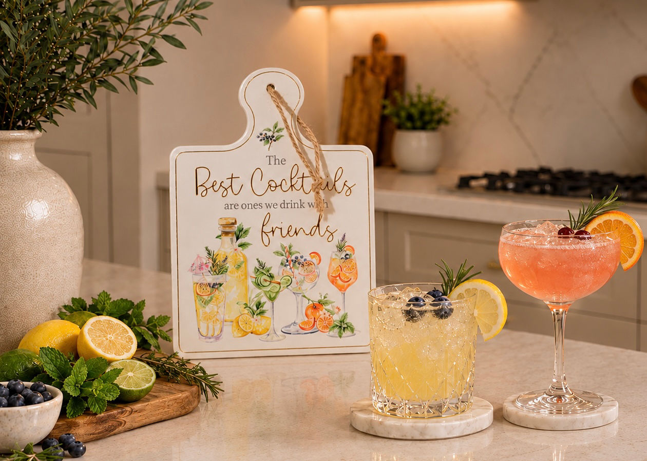 Citrus & Cheers Cocktails Ceramic Trivet 
