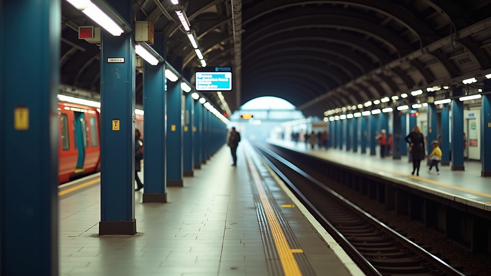 High angle view of Southampton Central train station platform