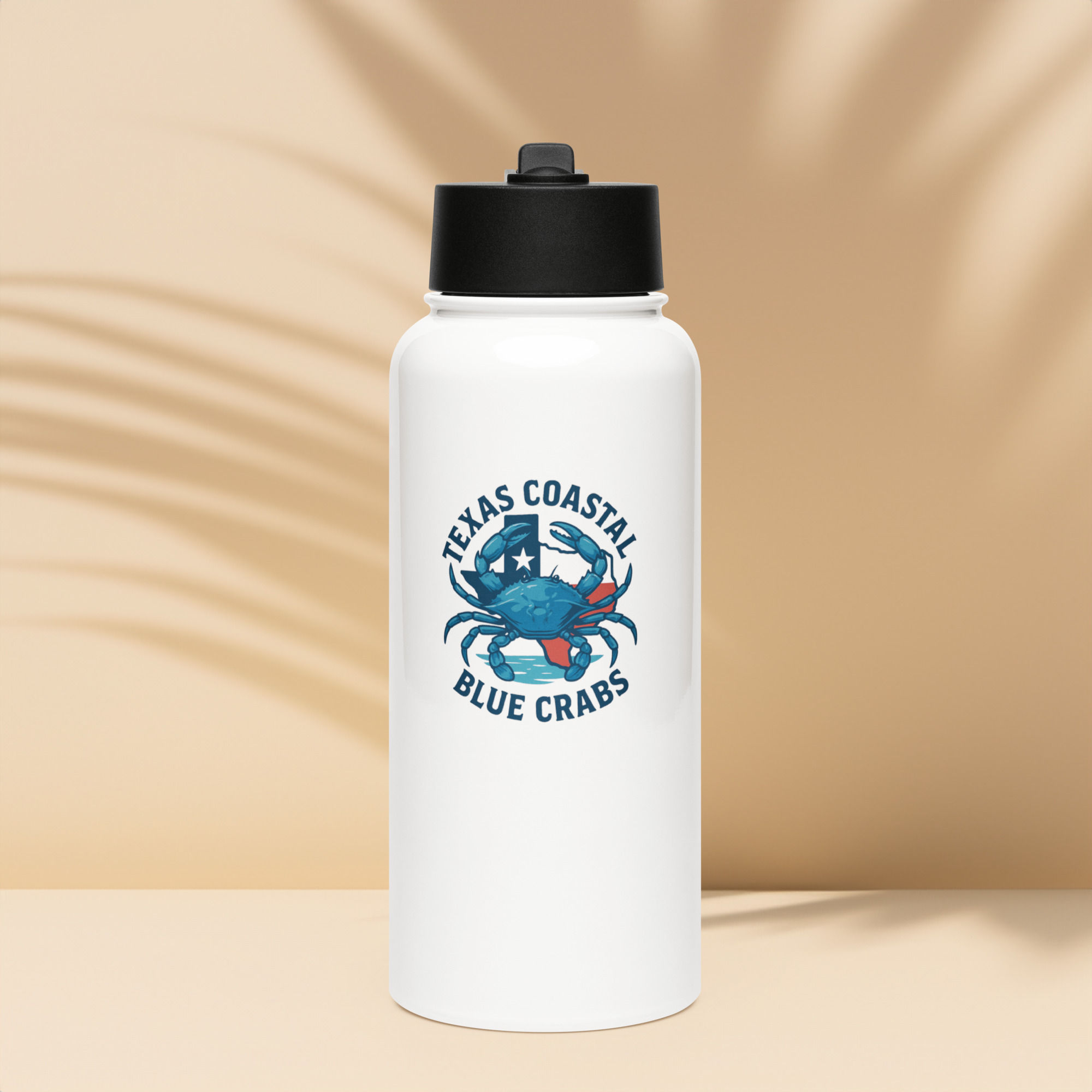 Stainless steel water bottle with a straw lid