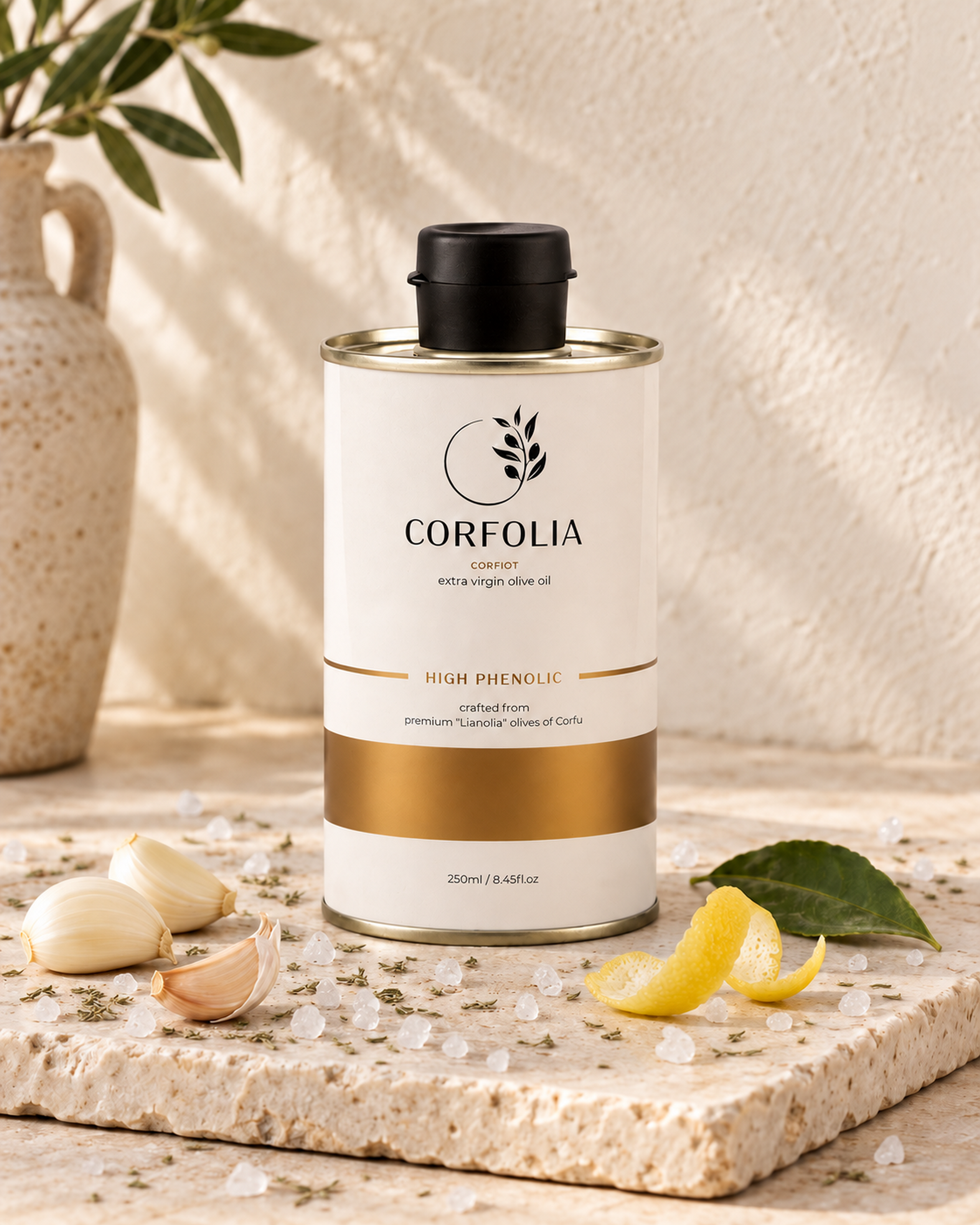 Corfolia extra virgin olive oil 250 ml metal tin