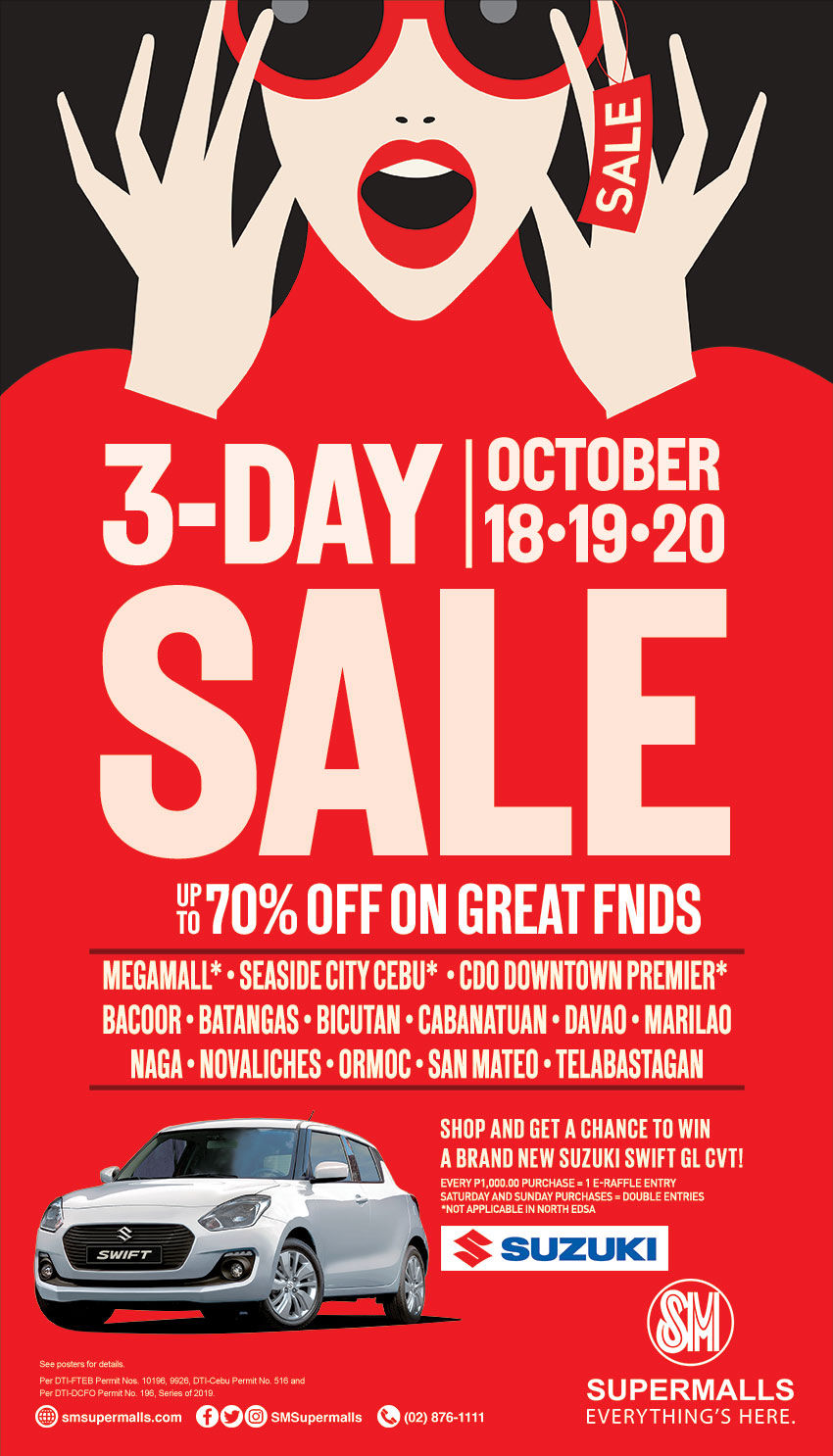 #SM3DaySale: October 4,5,6, 2019 - BULGAR AD