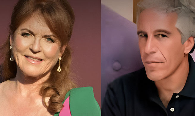 Sarah Ferguson at Jeffrey Epstein