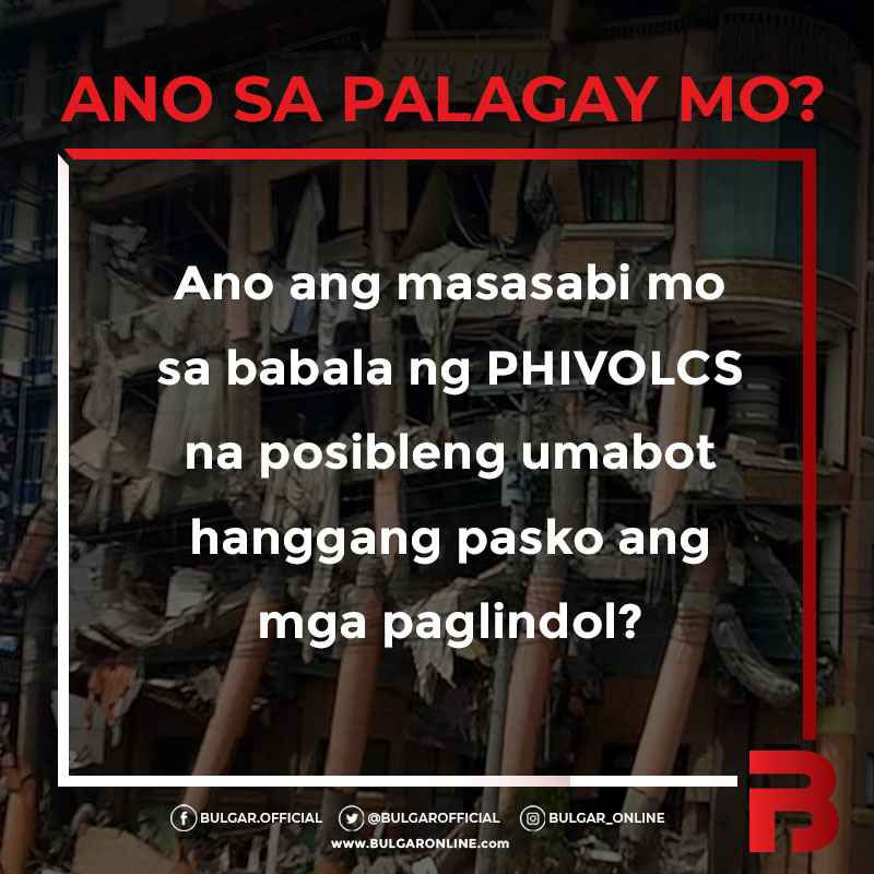 ANO SA PALAGAY MO? - Nov. 1, 2019 PHIVOLCS Lindol