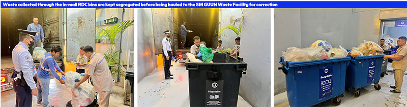 Waste collected through the in-mall RDC bins are kept segregated before being hauled to the SM GUUN Waste Facility for correction